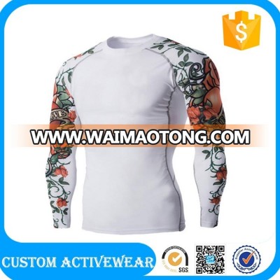 China Supplier Spring Men's Sport Gym Long Sleeve Slim Fit 100% Polyester Athletic T Shirt