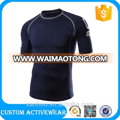 Wholesale Men Polyester Moisture Wicking Dry Fit Compression T-shirts Gym